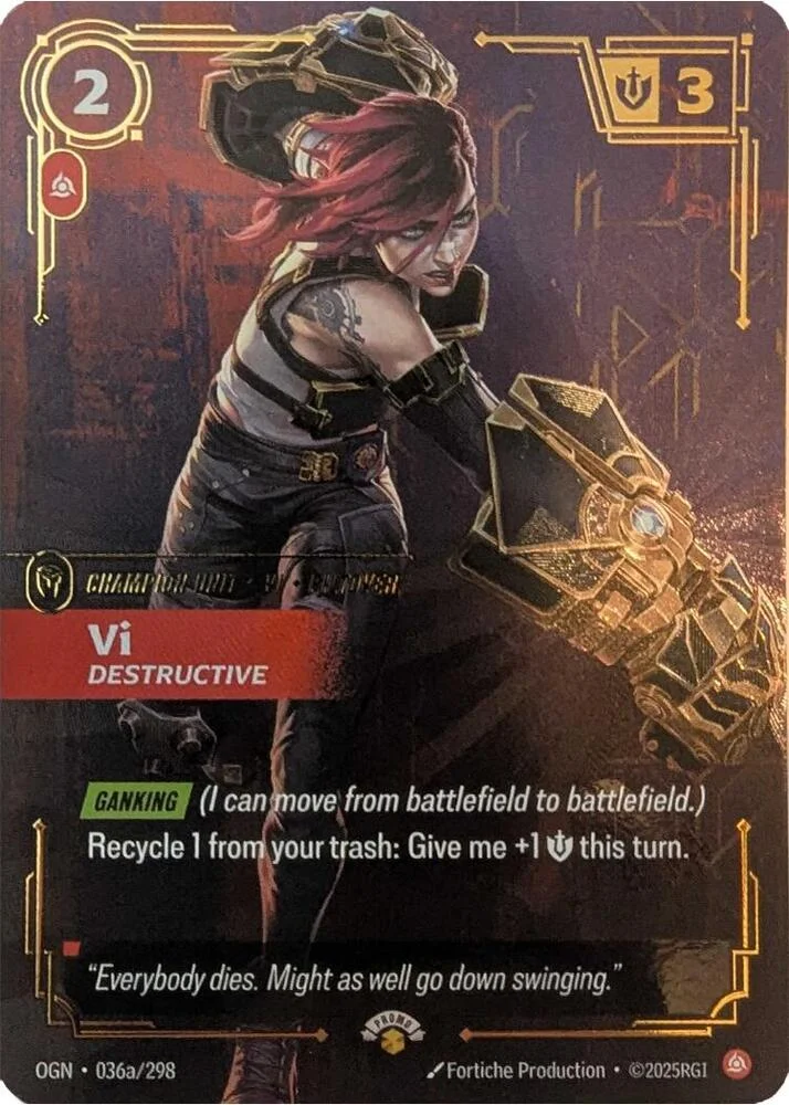 Vi-Destructive - OGN-036a - Promotional Cards - Riftbound card